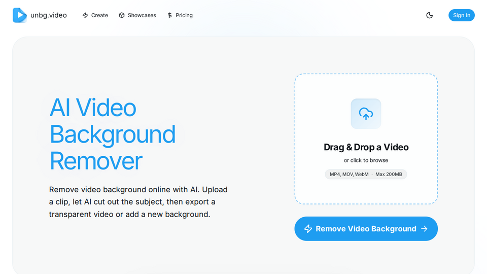 Screenshot of unbg.video