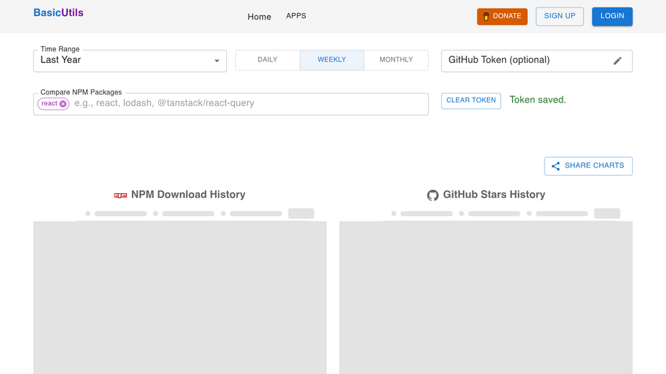 Screenshot of NpmStars