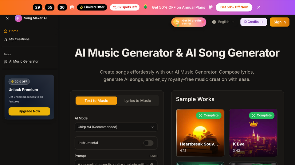 Screenshot of Song Maker AI