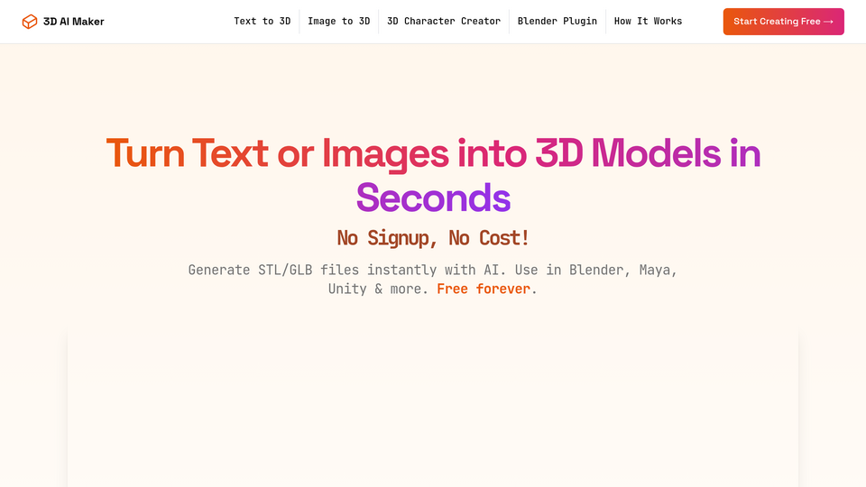 Screenshot of 3D AI Maker