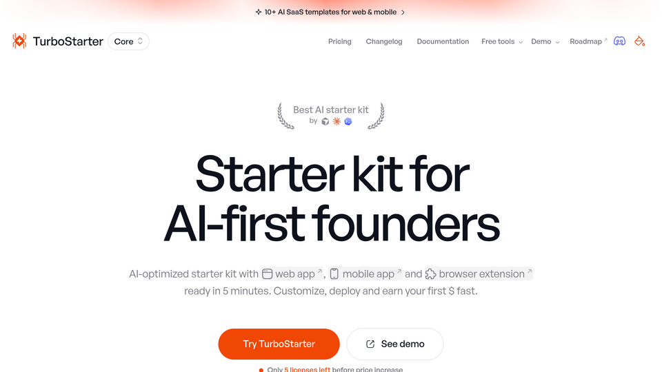 Screenshot of TurboStarter