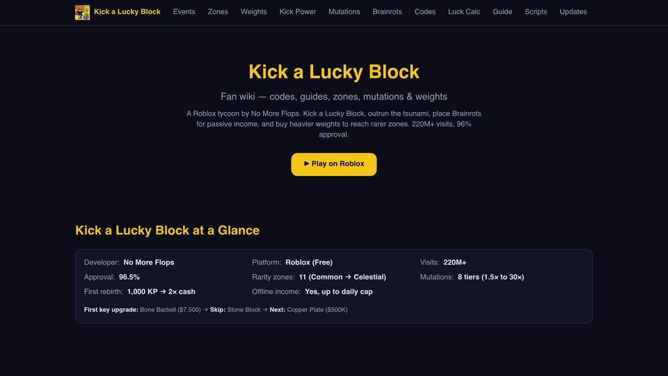 Screenshot of Kick a Lucky Block