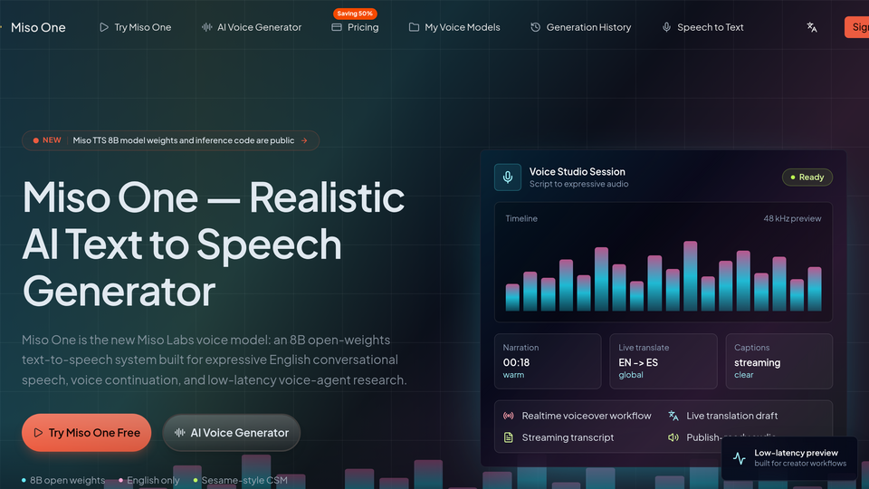 Screenshot of Miso One