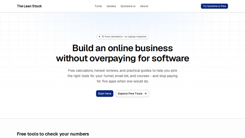 Screenshot of The Lean Stack