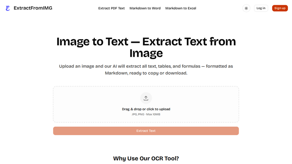 Screenshot of extractfromimg