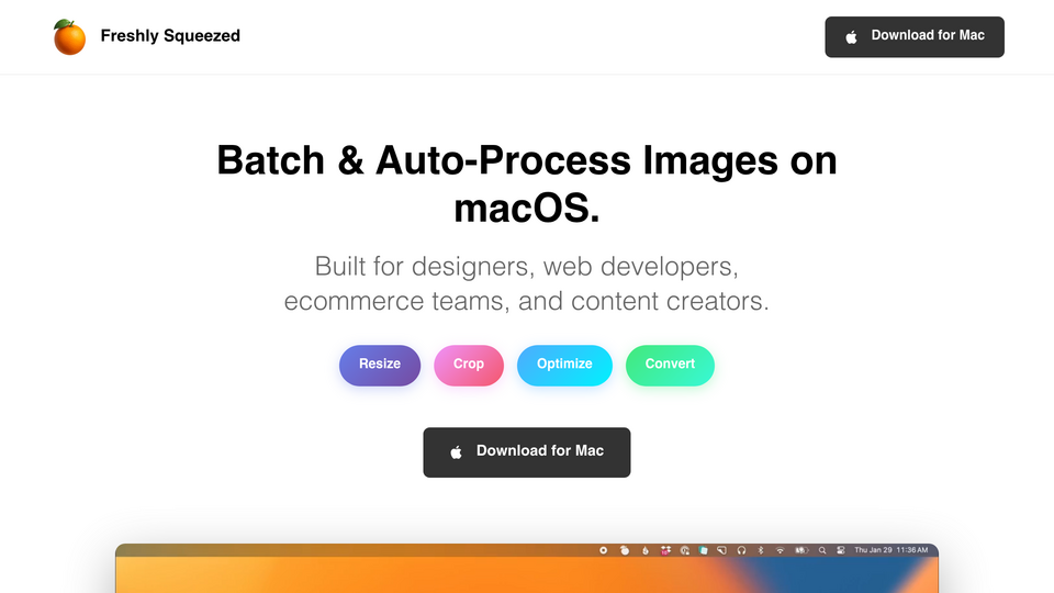 Screenshot of Freshly Squeezed