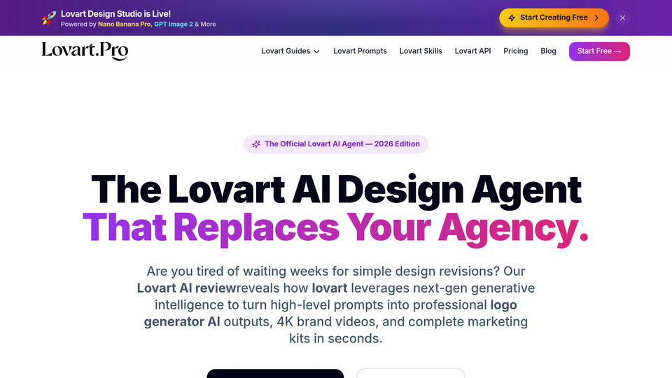 Screenshot of lovart ai