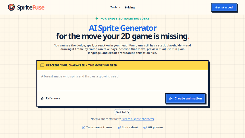 Screenshot of SpriteFuse