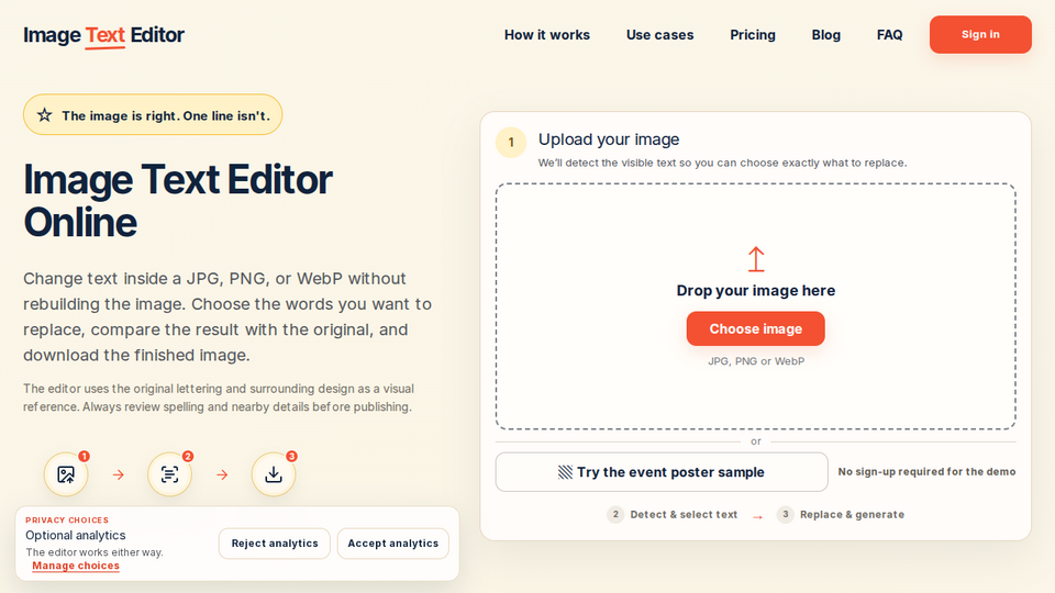 Screenshot of Image Text Editor