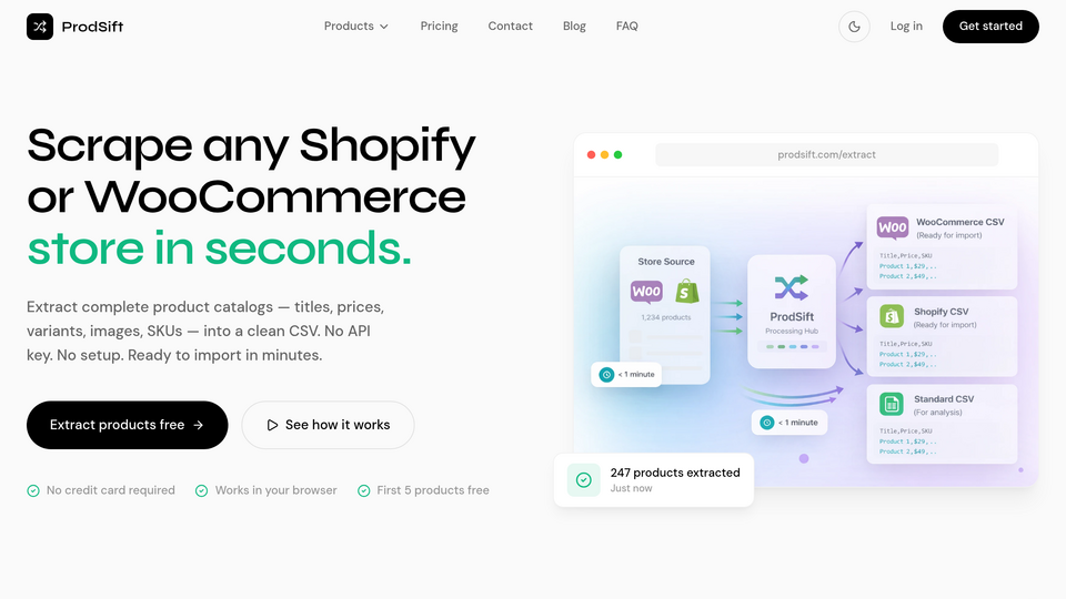 Screenshot of Prodsift