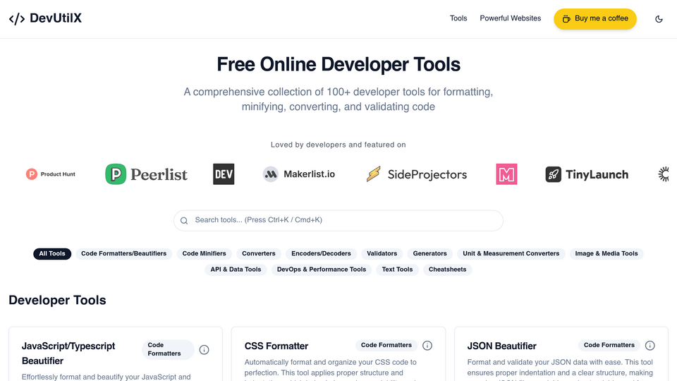Screenshot of DevUtilX