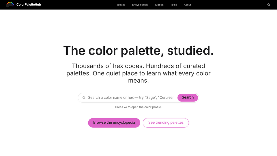 Screenshot of ColorPaletteHub