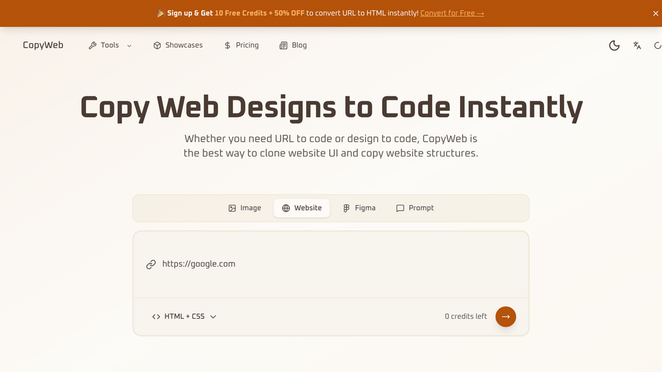 Screenshot of CopyWeb