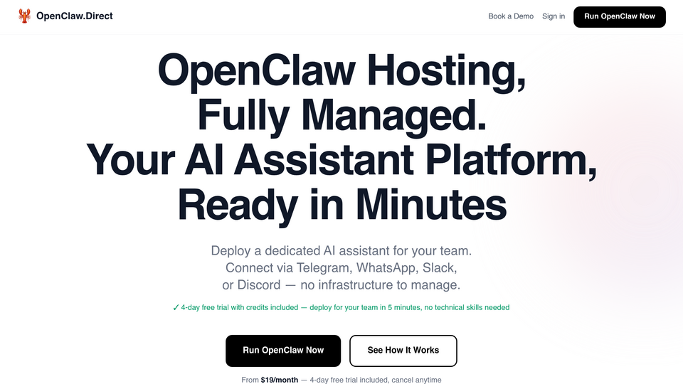 Screenshot of OpenClaw Hosting