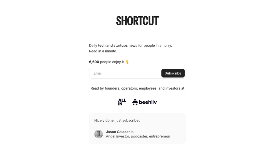 Screenshot of Shortcut