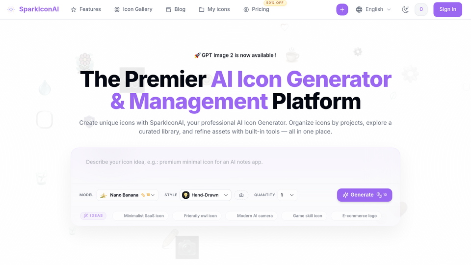 Screenshot of SparkIcon AI
