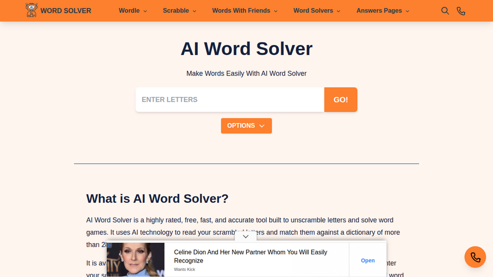 Screenshot of AI Word Solver