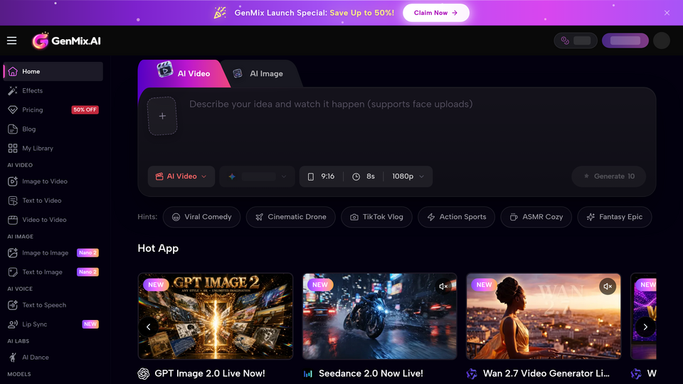 Screenshot of GenMix AI