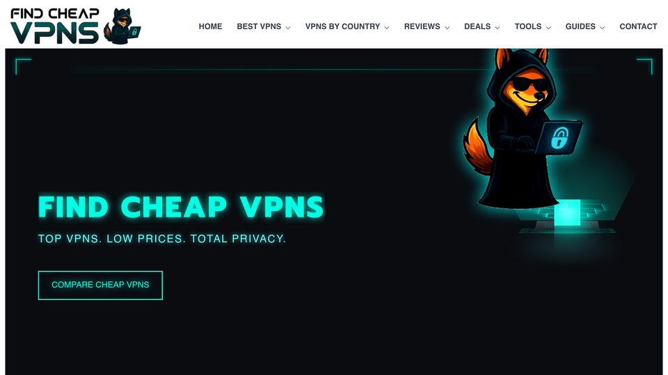 Screenshot of Find Cheap VPNs