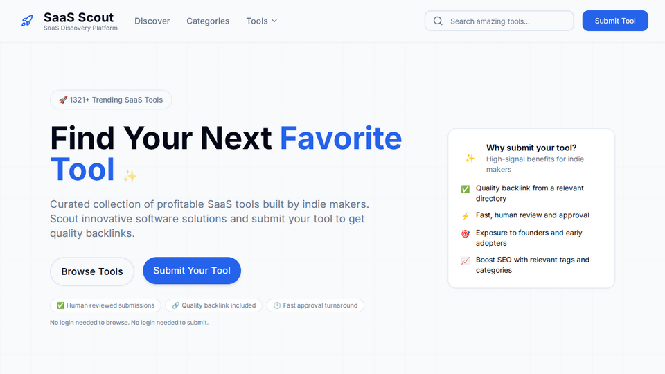 Screenshot of SaaS Scout
