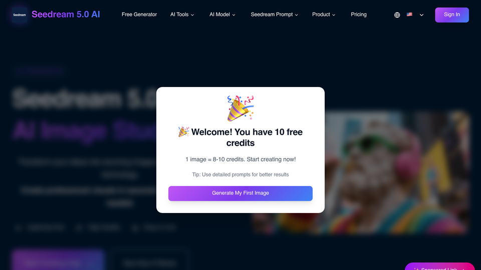 Screenshot of seedream4.me