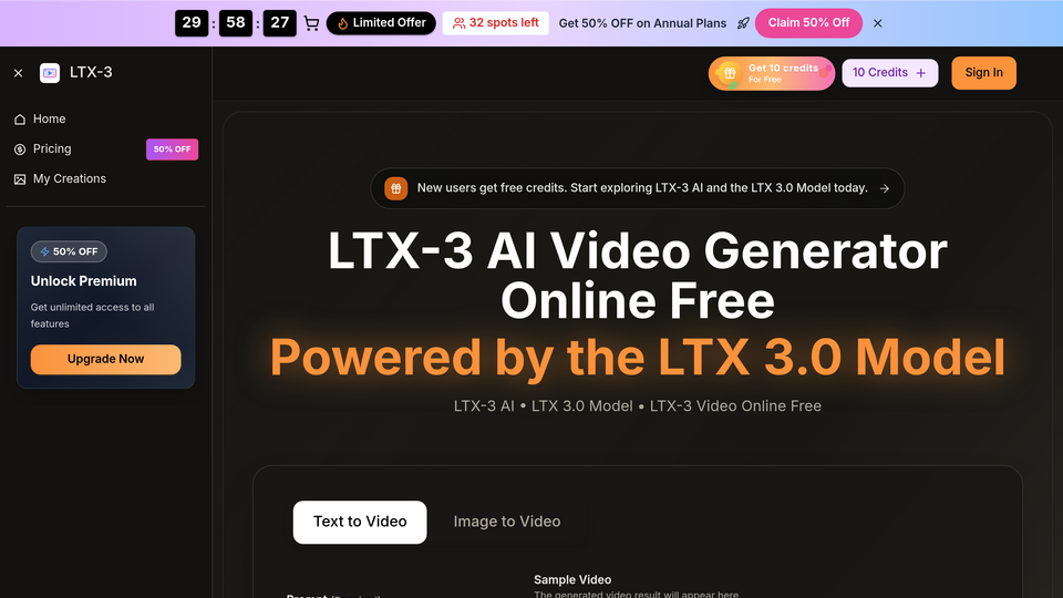 Screenshot of LTX-3 AI