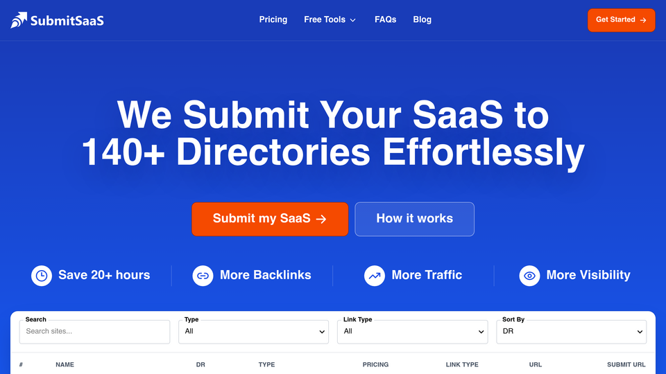 Screenshot of SubmitSaaS