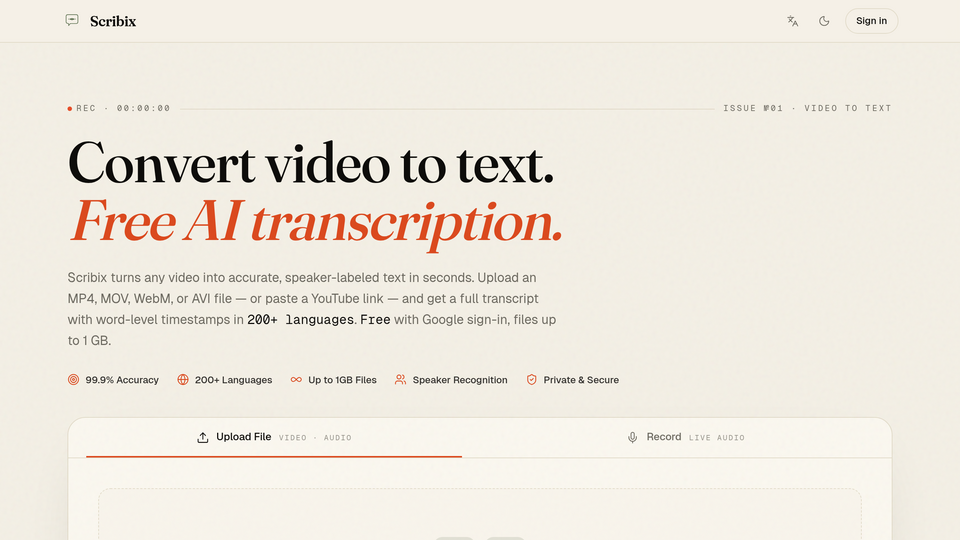 Screenshot of Scribix