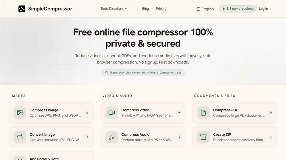 Screenshot of Simple Compressor