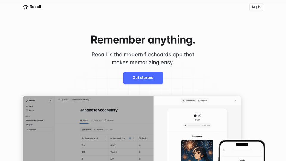 Screenshot of Recall