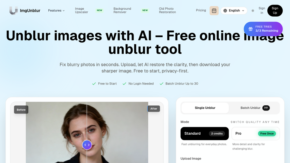Screenshot of ImgUnblur