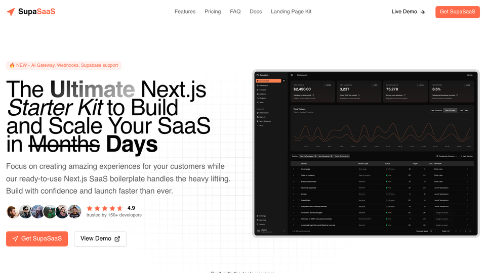 Screenshot of SupaSaaS