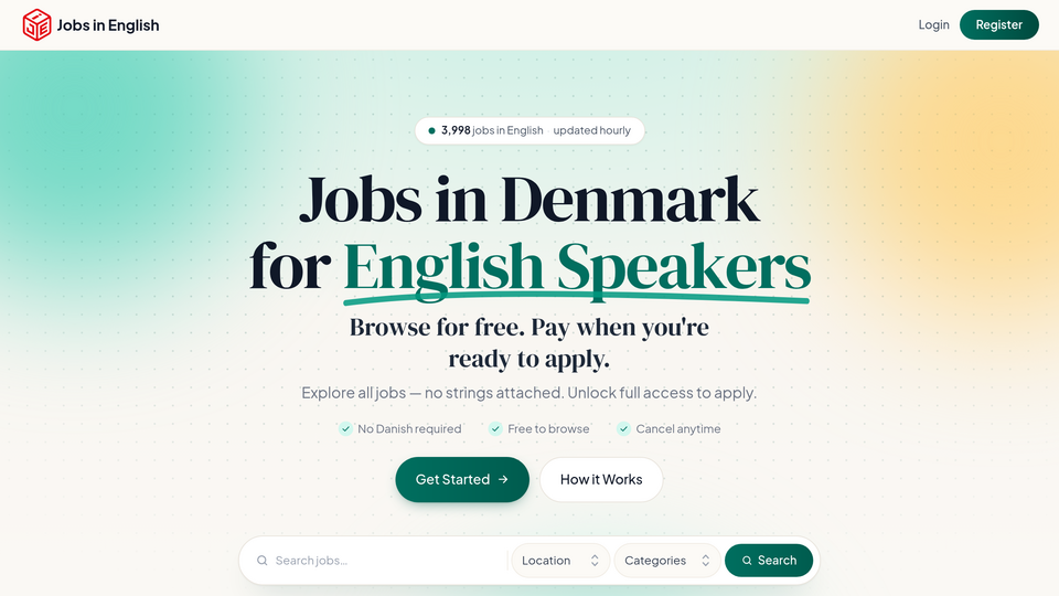 Screenshot of Jobs in English