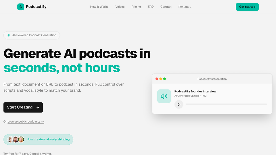 Screenshot of Podcastify