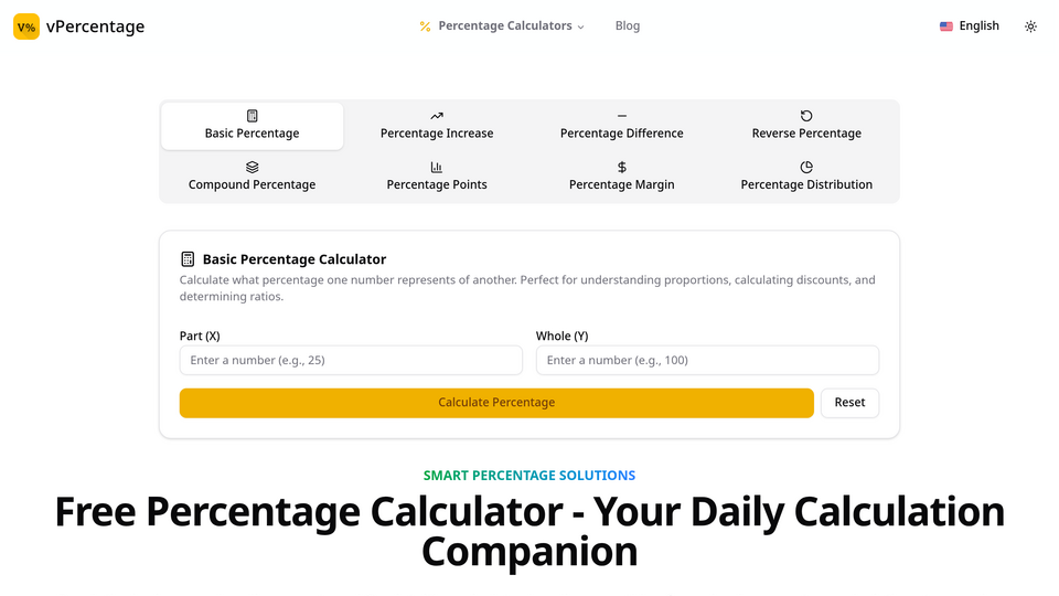 Screenshot of Percentage Calculator