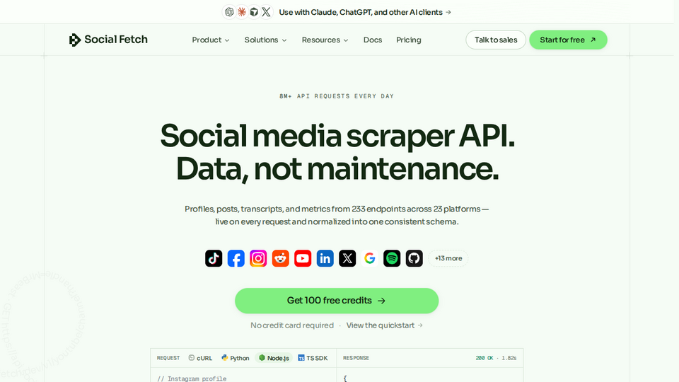Screenshot of Social Fetch