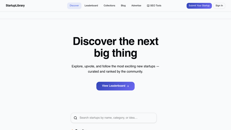 Screenshot of StartupLibrary