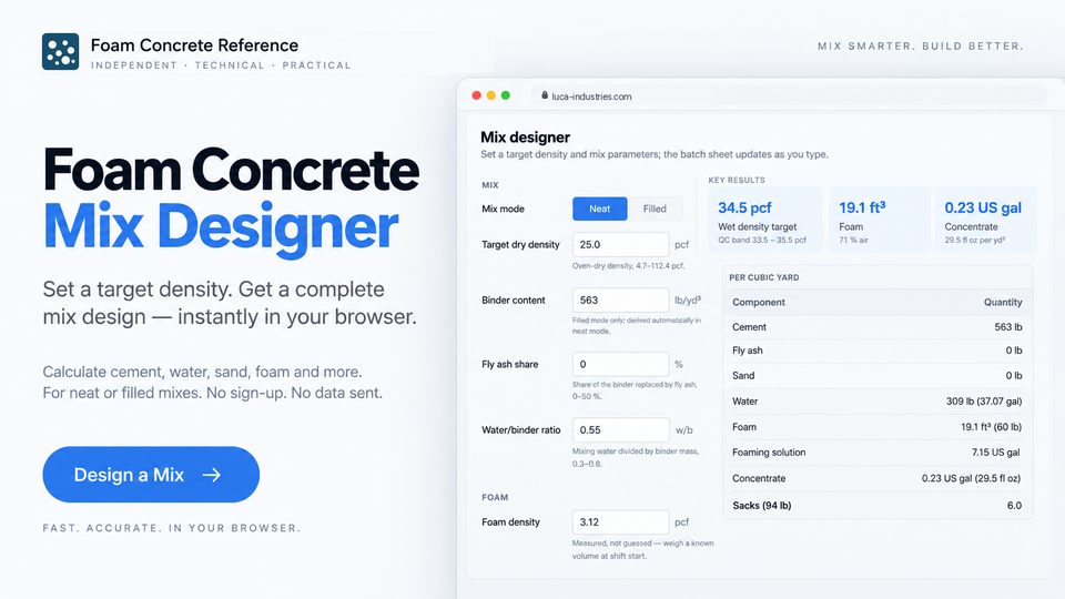 Screenshot of Foam Concrete Reference