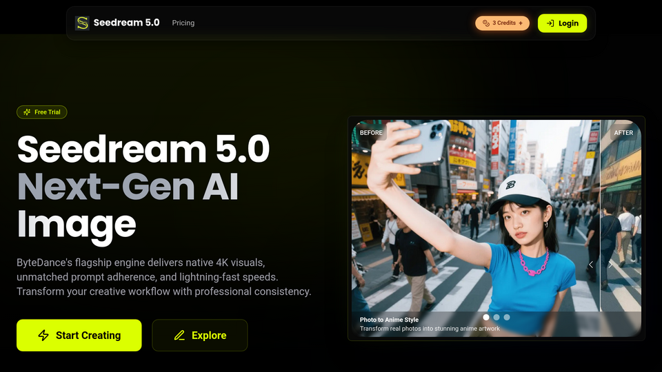 Screenshot of seedream 5