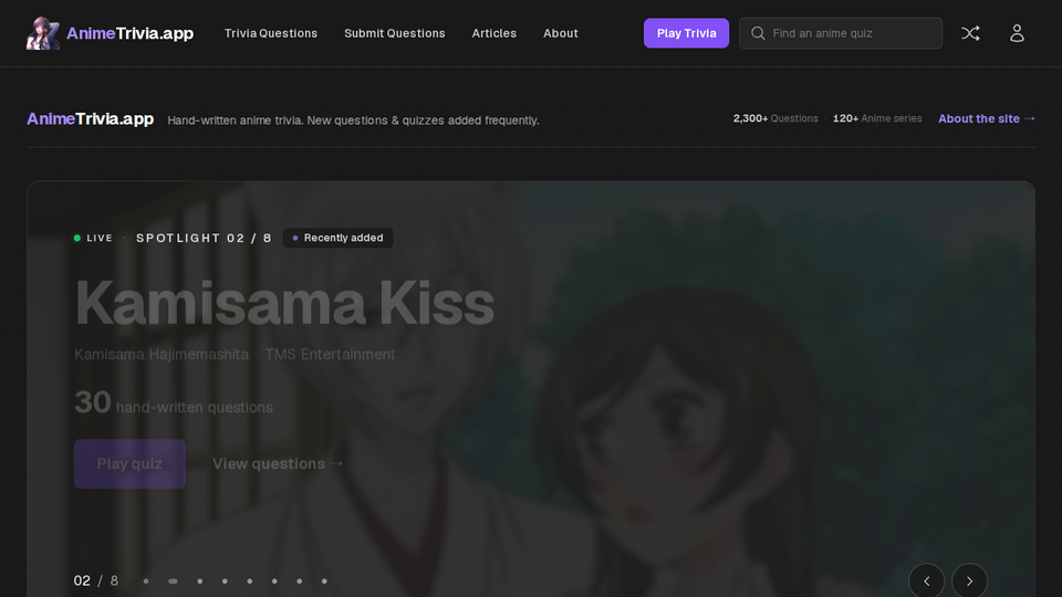 Screenshot of AnimeTrivia.app