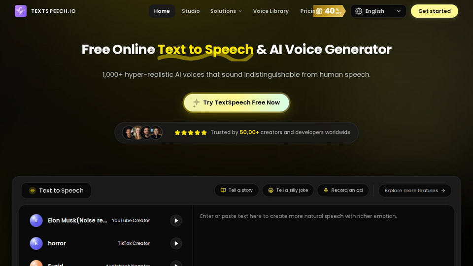 Screenshot of TextSpeech