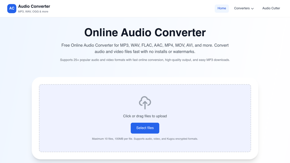 Screenshot of Online Audio Converter