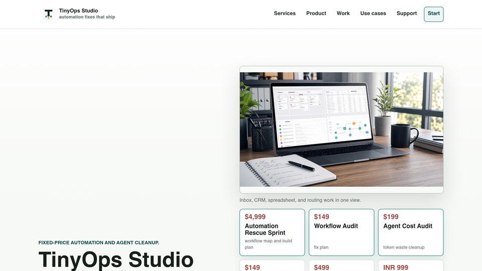 Screenshot of TinyOps