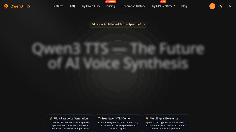 Screenshot of Qwen3 TTS
