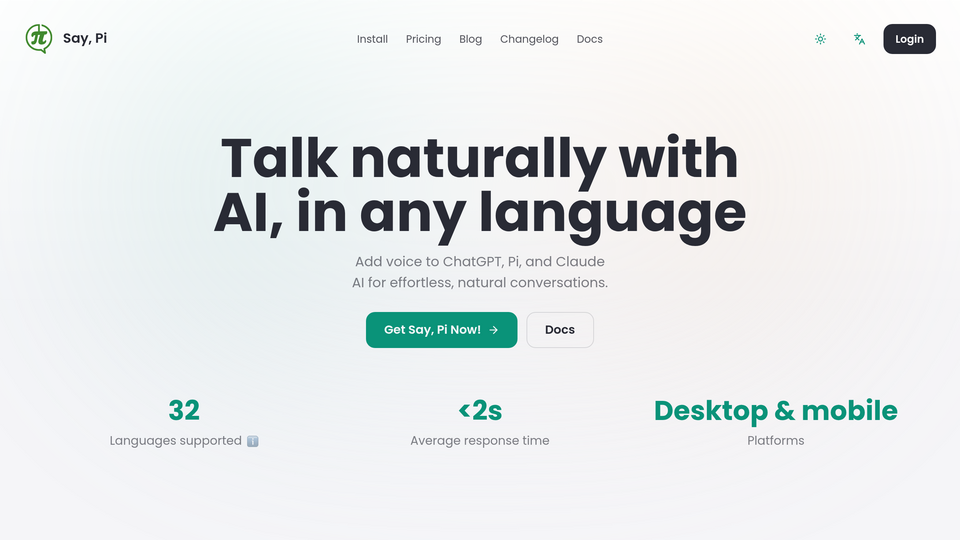 Screenshot of Say, Pi