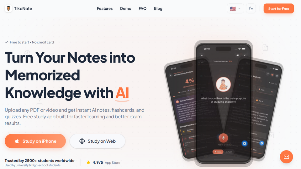 Screenshot of TikoNote: AI Study App