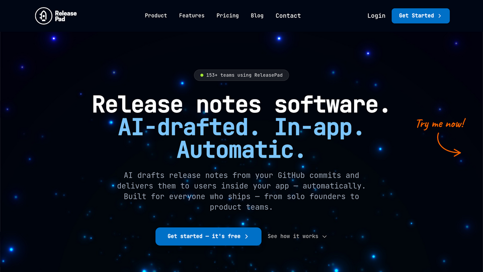Screenshot of ReleasePad
