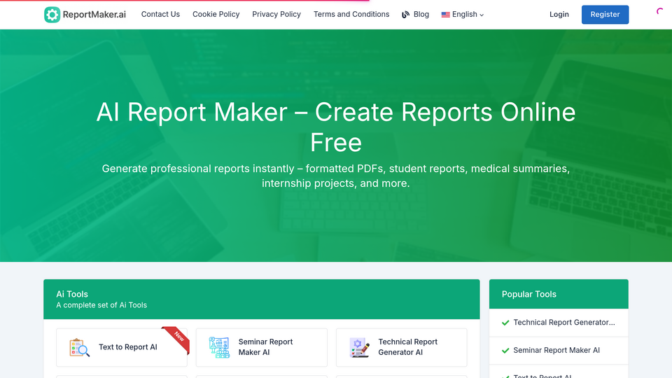 Screenshot of AI Report Maker