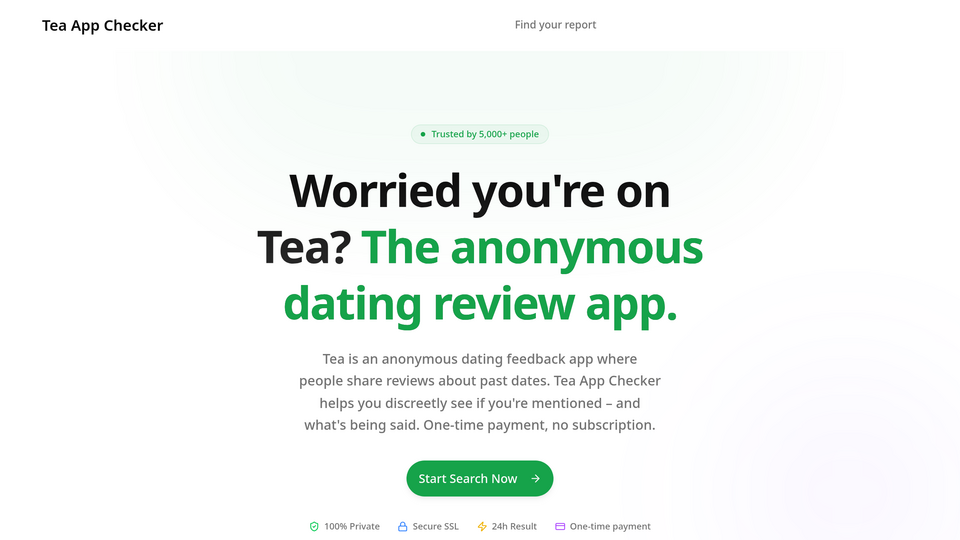 Screenshot of Tea App Checker