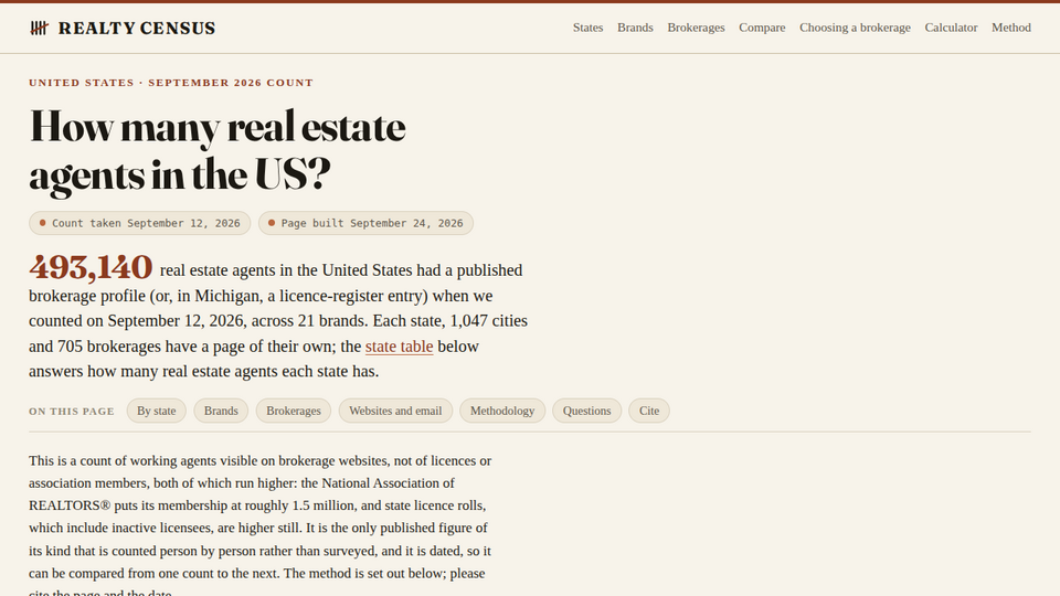 Screenshot of Realty Census